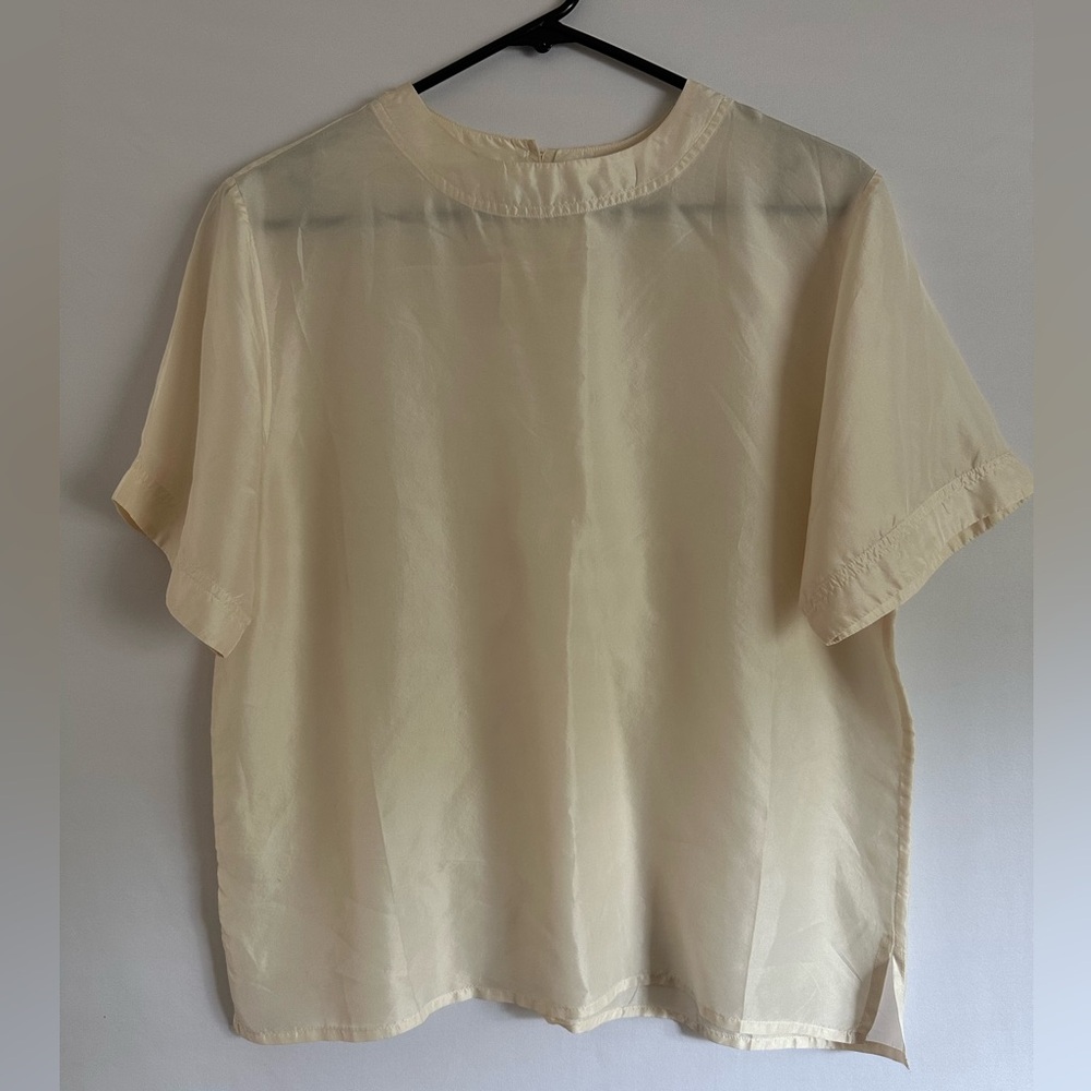 JACK MULQUEEN New York Silk Short Sleeve Blouse  Lightweight size M